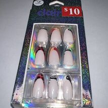 24pc Claire&#39;s Fake False Press On Glue On Vegan Animal Ying Yang Print - $9.90