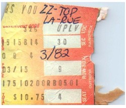 ZZ Top Concert Ticket Stub March 26 1982 Los Angeles California - £27.18 GBP