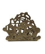 Teleflora 1983 Solid Brass Ornate Napkin Letter Holder Taiwan Vintage - $21.75