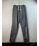 Calvin Klein Jogger Pants Womens Small Gray Knit Cotton Flat Front Drawstring - $12.99