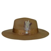 Mens Hat By BRUNO CAPELO Australian Wool Wide Brim Fedora Duke DU723 Acorn Camel image 5