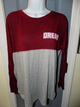 RUE21 BURGANDY/GRAY DREAM LS SHIRT SIZE M WOMEN&#39;S EUC - £18.79 GBP