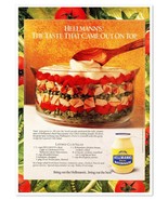 Hellmann&#39;s Mayonnaise Layered Club Salad Recipe Vintage 1992 Print Magaz... - £7.58 GBP