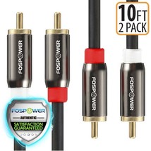 FosPower 2x 10FT Dual Layer 2 RCA to RCA L/R Male Stereo Audio Cable Cord Plug - £25.93 GBP