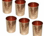 Hammered Tumbler Copper Water Drinking Glass Ayurveda Health Benefits Se... - £28.85 GBP