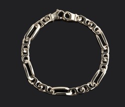 Men&#39;s Figaro Link Handmade Bracelet Solid 14k Yellow Gold 8.25&quot; - £1,221.18 GBP