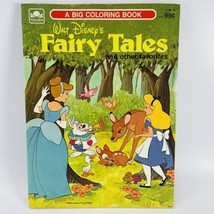 Disney Fairy Tales Big Coloring Book Unused Uncolored Bambi Cinderella Alice - $44.05