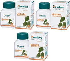 3 packs X Himalaya Herbal GUDUCHI 60 (Giloy) Tabs each Free Shipping - £17.17 GBP