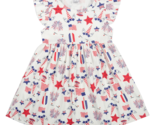 NWT Boutique Unicorn Patriotic 4th of July Americana White Girls Ruffle ... - £10.38 GBP