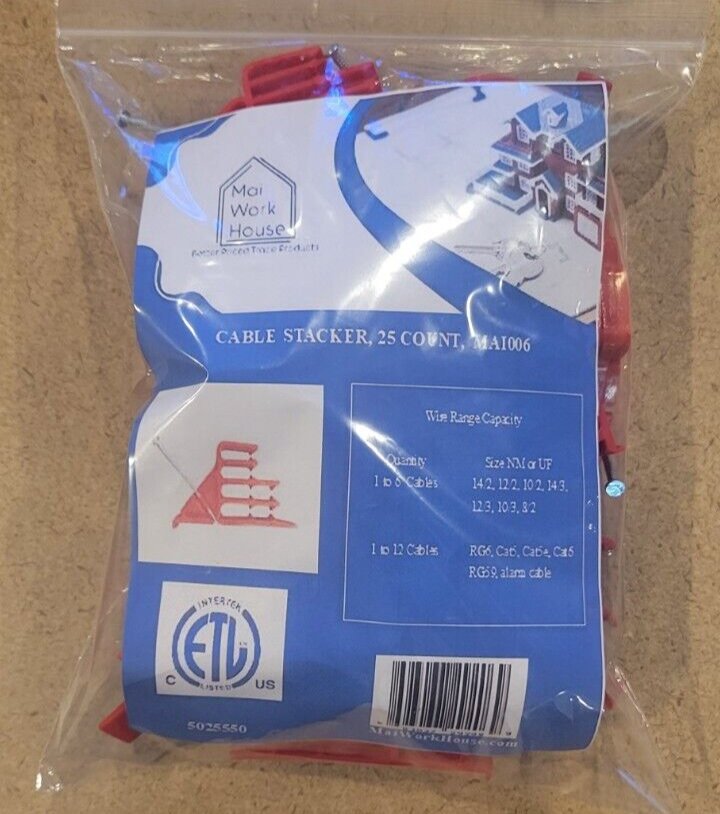 25 Plastic Cable Stackers similar to 3M Stak-It #SI-1 up to 6 cables 14/... - $13.37+