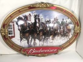 Vintage Anheuser Busch Budweiser Clydesdale Horse Team Wall Bubble Sign 20”x 30” - £118.69 GBP