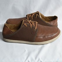 Olukai Men&#39;s Nohea Lace Leather/Canvas  Walking Shoes US 10.5 EU 43.5 Brown - $34.99