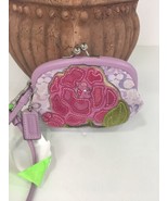 Coach Coin Purse Lurex Kiss-lock Flower Appliqué Lilac Signature  S1765 W9 - £78.53 GBP