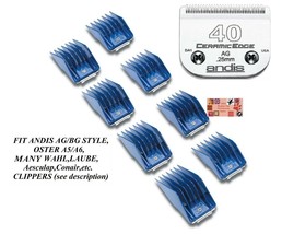 Andis 8 Universal Snap On Comb&amp;Ceramic Edge 40 Blade*Fit Many Oster,Wahl Clipper - £50.99 GBP