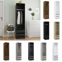 Tall Narrow Single Open Wardrobe With 2 Drawers Hanging Clothes Rail &amp; Shelf - £121.66 GBP+