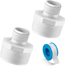2 Pcs 1.5 NPT Male to 3/4 GHT PVC Garden Hose Adapter with PTFE Tape for... - £12.49 GBP