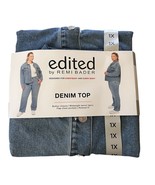 Womens Size 1X Denim Jean Jacket Shirt Top Edited  by Remi Bader Authentic - $29.78 CAD