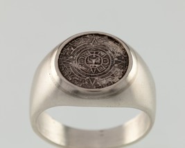 Homme Aztèque Soleil Calendrier Argent Sterling Taille Bague 11.75 - $1,939.87 MXN