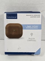 Insignia- Magnetic Leather Case for Apple AirPods (3rd Generation) - Brown - $9.36