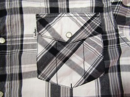 Levi&#39;s Modern Plaid Western Pearl Snap Short Sleeve Shirt Men&#39;s Size Large - £16.81 GBP