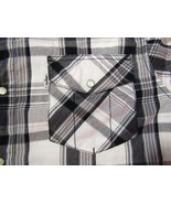 Levi&#39;s Modern Plaid Western Pearl Snap Short Sleeve Shirt Men&#39;s Size Large - £16.85 GBP