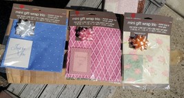 36 Vintage 1980s Assorted Mini Trio Gift Wrap Paper Set American Greetings NOS - £18.51 GBP