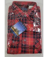 M) Sierra Pacific 100% Cotton Men&#39;s Plaid Checkered Flannel Red Shirt Large - £15.56 GBP