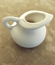 M1- Dollhouse Mini Water Pitcher Ready to Paint, You Paint Ceramic Bisque  - £1.19 GBP