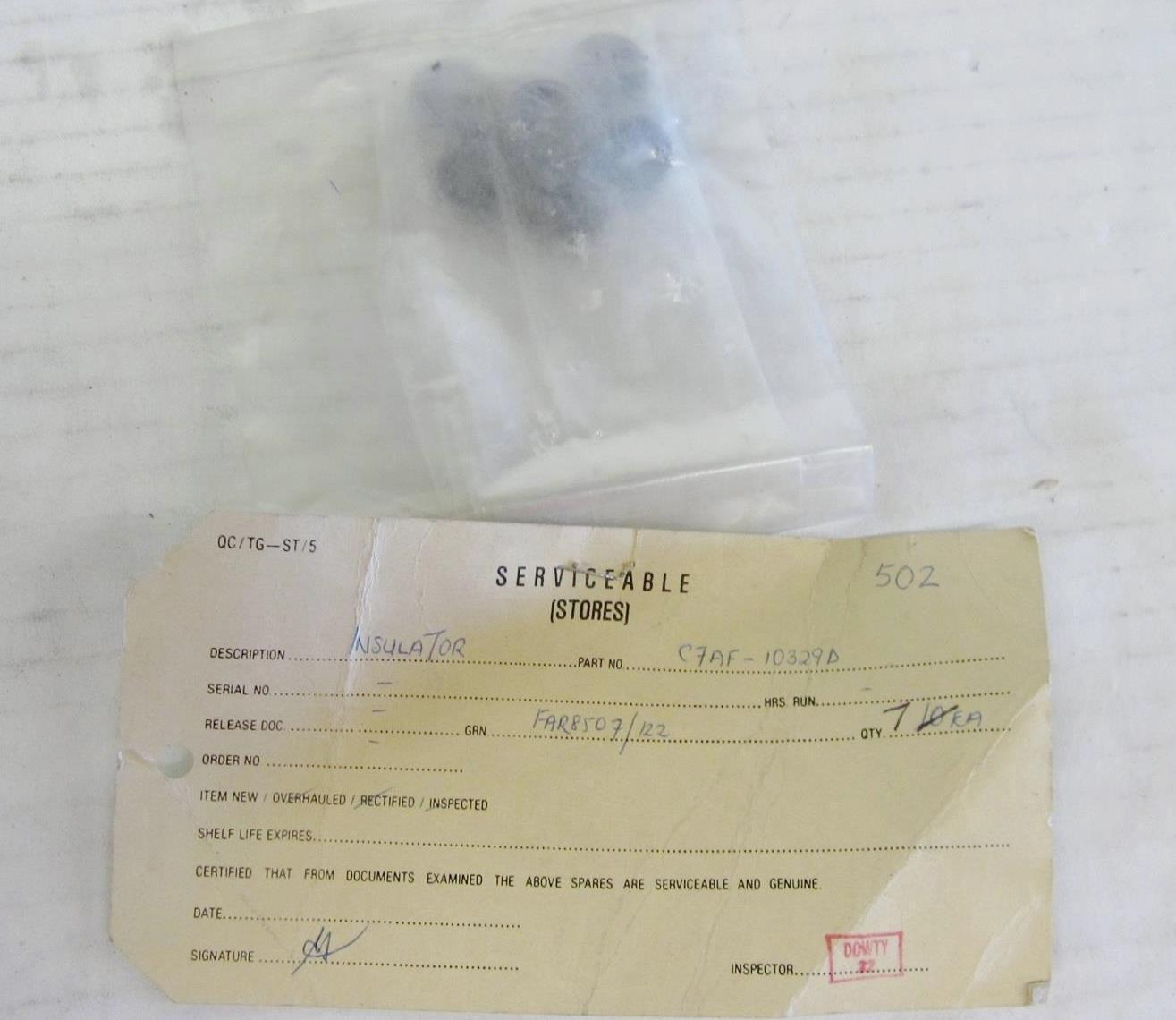 C7AF-10329D INSULATOR, 1 SET OF 7, AVIATION PART - $9.60