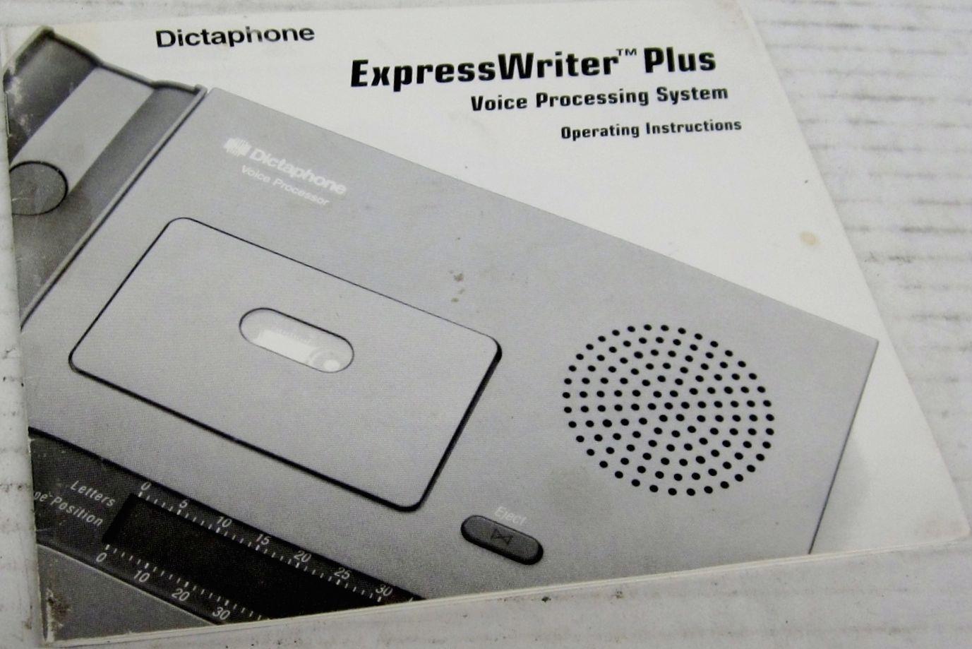 DICTAPHONE MANUAL FOR EXPRESSWRITER PLUS VOICE PROCESSING SYSTEM, 1750 2... - $7.68