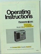 Panasonic VQT3384-1 Operating Instructions For AG-7450-P - £5.54 GBP