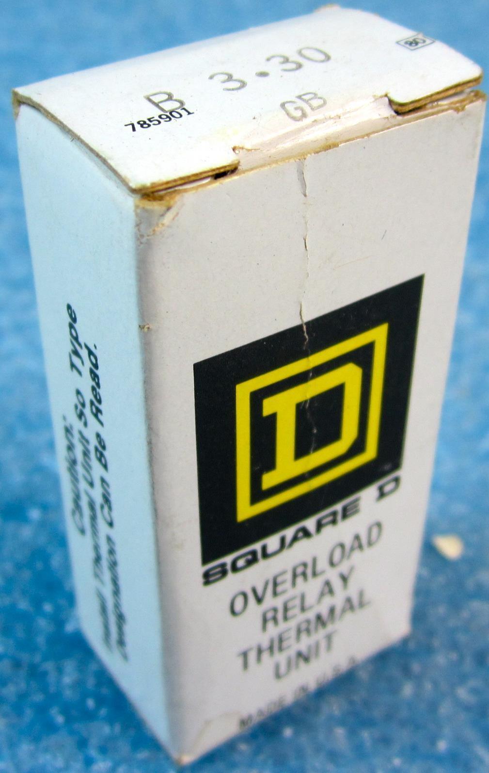 SQUARE D B3.30 GB B3.30GB OVERLOAD RELAY THERMAL UNIT - NEW - $9.68