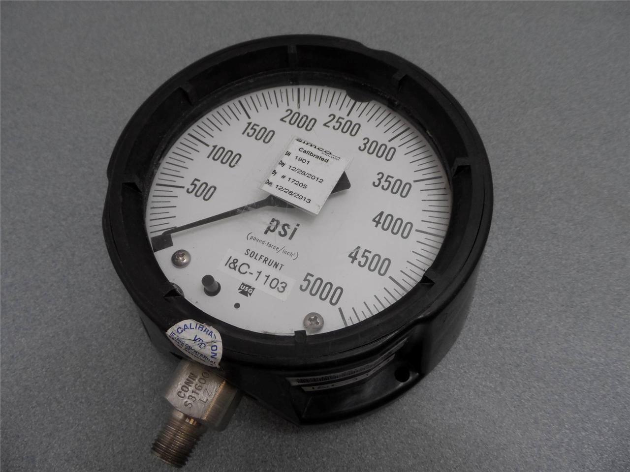 USG Solfrunt Surface Mount Gauge 0-5000 PSI (Pound-Force / Inch2) - $38.76