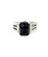 David Yurman Onyx Diamond Ring Size 5.5 Sterling Silver Estate DY653 - $8,927.48 MXN