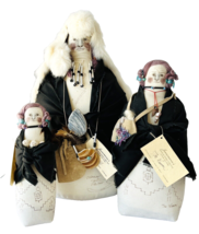 3 Folk Art Dolls Jennimarie&#39;s American Indian Collection  OOAK Signed with Tags - $192.54