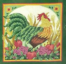 Elsa Williams Needlepoint Rooster Kit LOUD AND PROUD Teresa Kogut Country Farm - $95.77