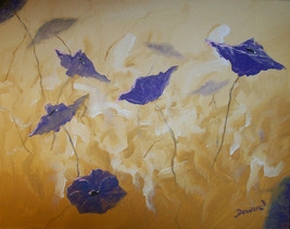Modern Abstract violet Poppy Aceo (2.5x3.5) Print - £4.05 GBP