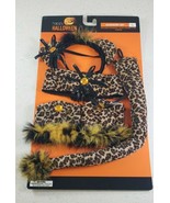 Halloween Cat Accessories Cheetah Leopard Cosplay Headband Choker Tail C... - €14,95 EUR