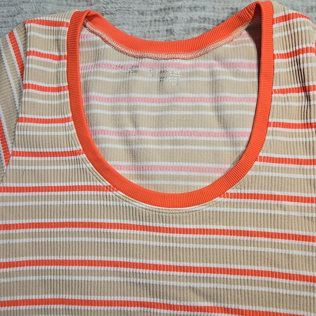 Offline By Aerie Top Womens Medium Scoop Neck Seamless Ribbed Crop Active Tee Item image 2