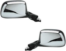 Mirrors For Ford Truck Bronco 1992 1993 1994 1995 1996 Chrome Black Power Pair - £88.22 GBP
