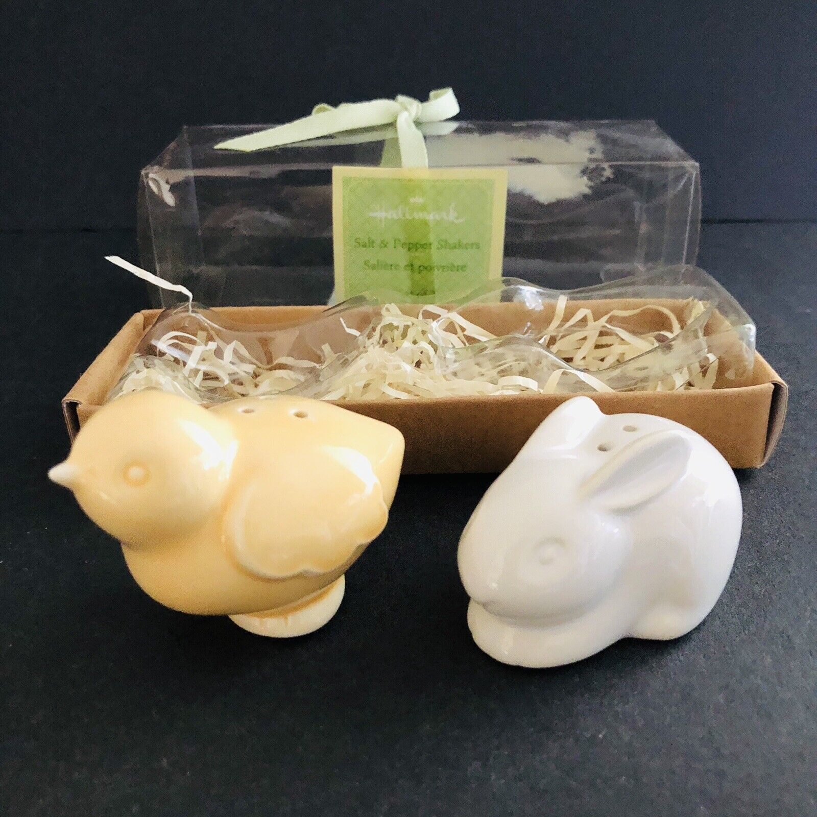 Primary image for Hallmark Chick & Bunny Salt & Pepper Shakers 2.25 inch long Spring Easter