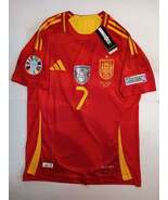 Alvaro Morata Spain 2024 Euro Final Match Slim Red Home Soccer Jersey 20... - $80.00