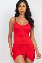 Women&#39;s Red Ruched Front Detail Mini Dress (S) - £21.02 GBP