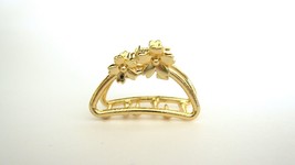 Tiny small gold tone flower metal hair claw clip - £4.75 GBP