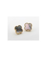 Gray Mother of Pearl Motif Earrings - $35.00