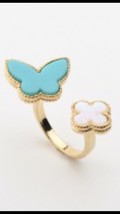 Turquoise and Mother of Pearl Butterfly Ring - $55.00