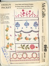 McCall&#39;s 6940  Pattern for cross stitch and cutwork designs. circa 1960&#39;s. UNCUT - £3.21 GBP