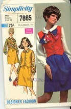 Simplicity 7865 Designer Fashion Vintage Skirt, Vest and Blouse Size 14 UNCUT - £3.19 GBP