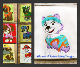Paw Patrol Set of 7 Dogs Machine Embroidery Applique Design - £17.98 GBP
