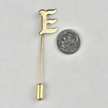 Initial E Vintage Straight Stick Pin Gold Tone - $11.95